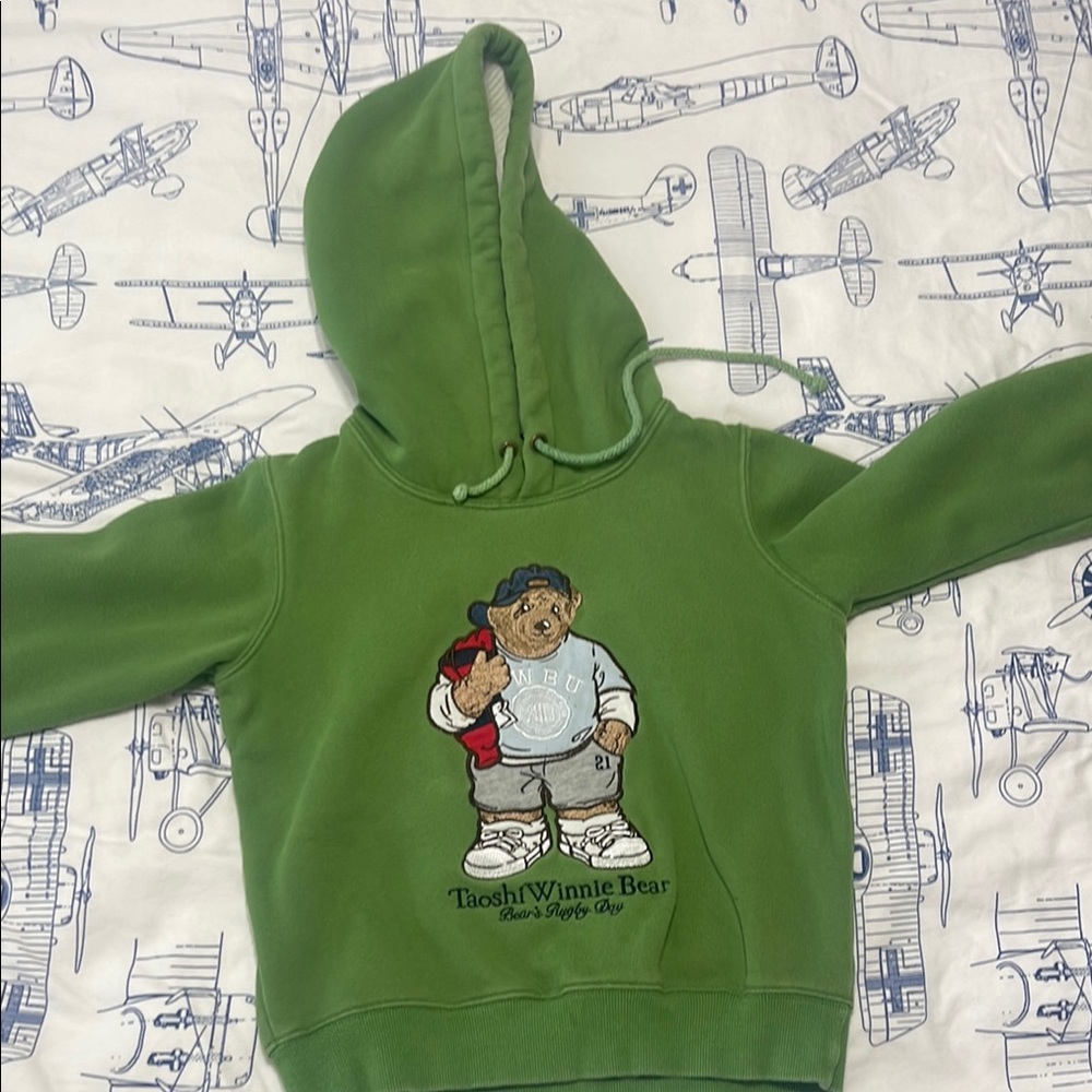 Green Teddy Bear Kids Hoodie
